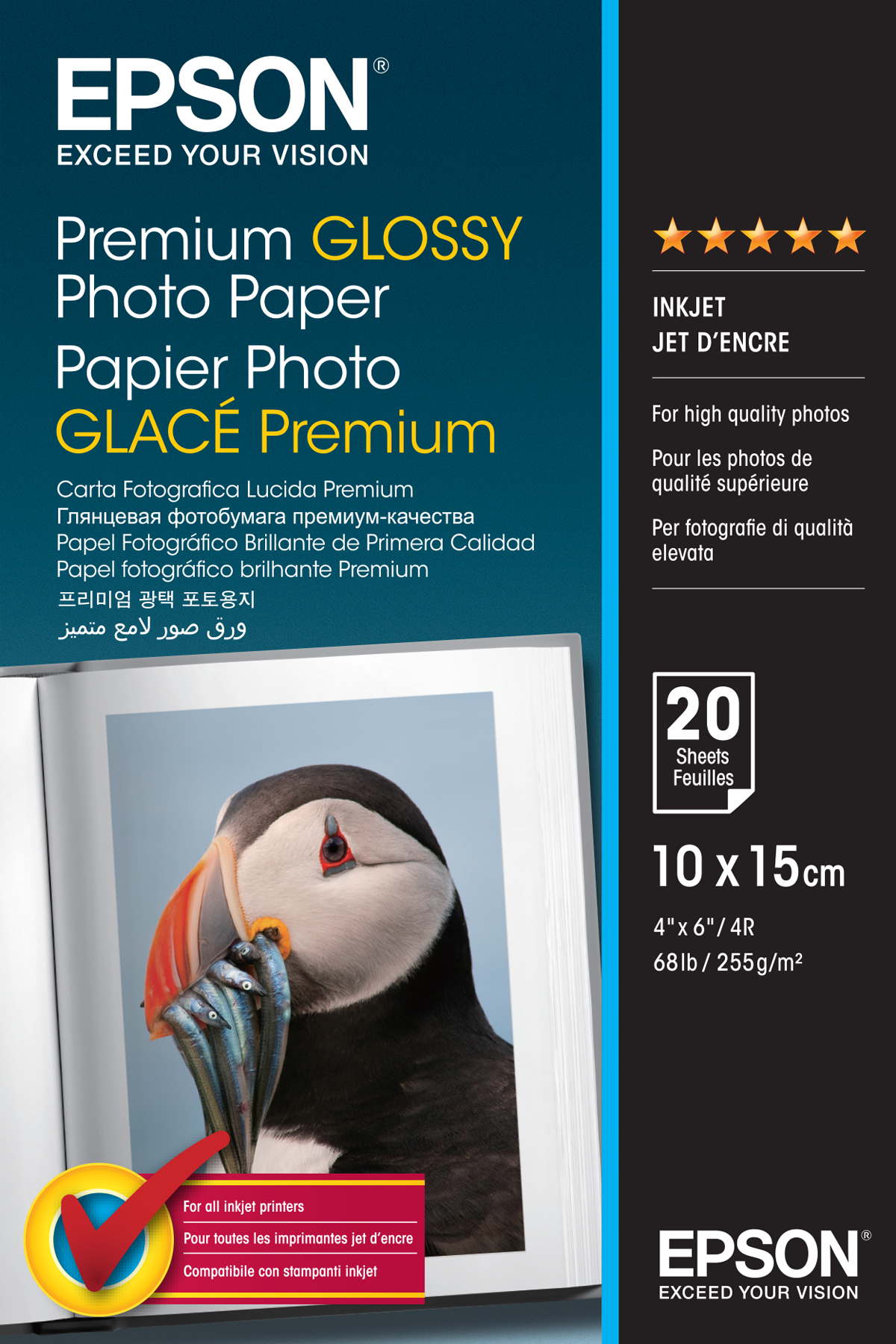 Epson Premium Glossy Photo Paper - 10x15cm - 20 Ark