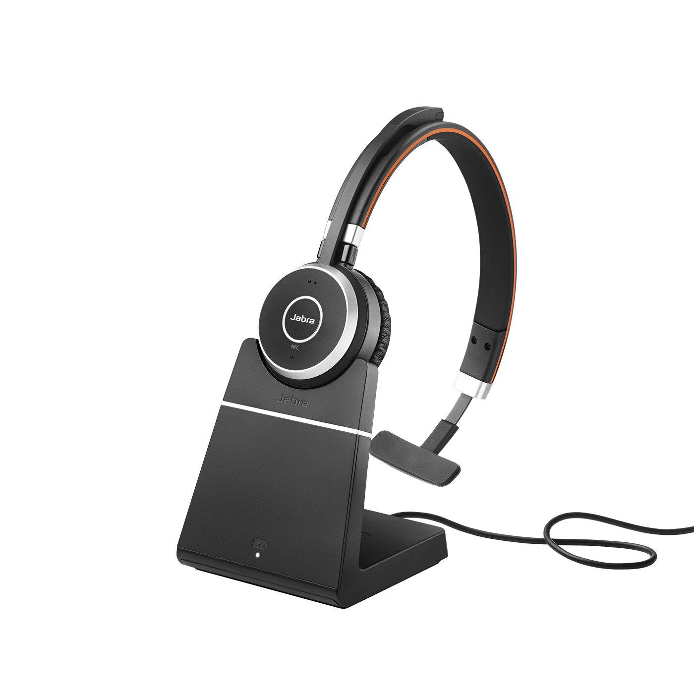 Jabra Evolve 65 UC Mono Headset Kabel & Trådlös Huvudband Kontor/callcenter Micro-USB Bluetooth Svart