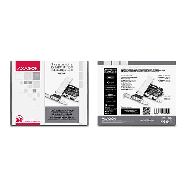 Axagon PCEA-SP interface cards/adapter Internal Parallel, Serial – image 4