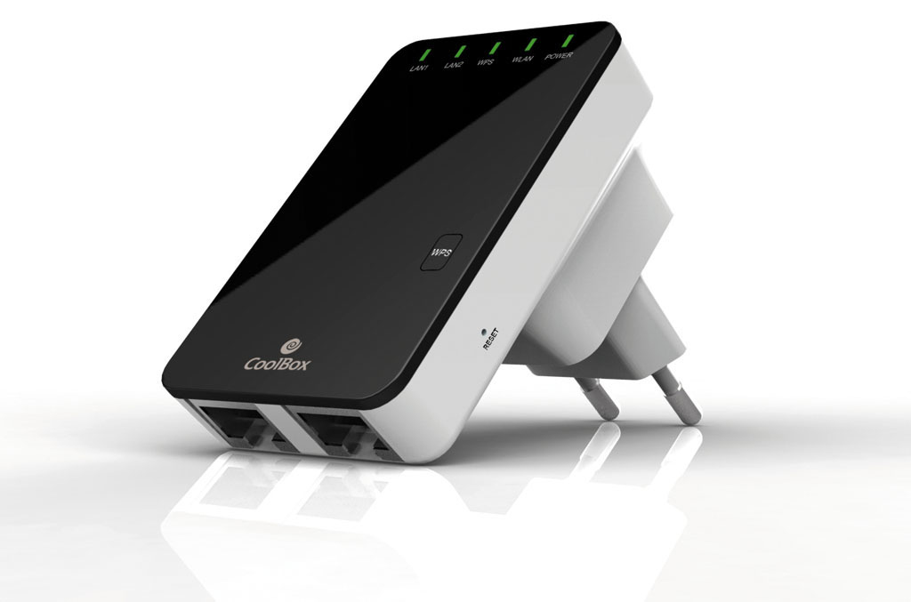 CoolBox REDCOOREWN2 bridge/repeater 300 Mbit/s Black, White