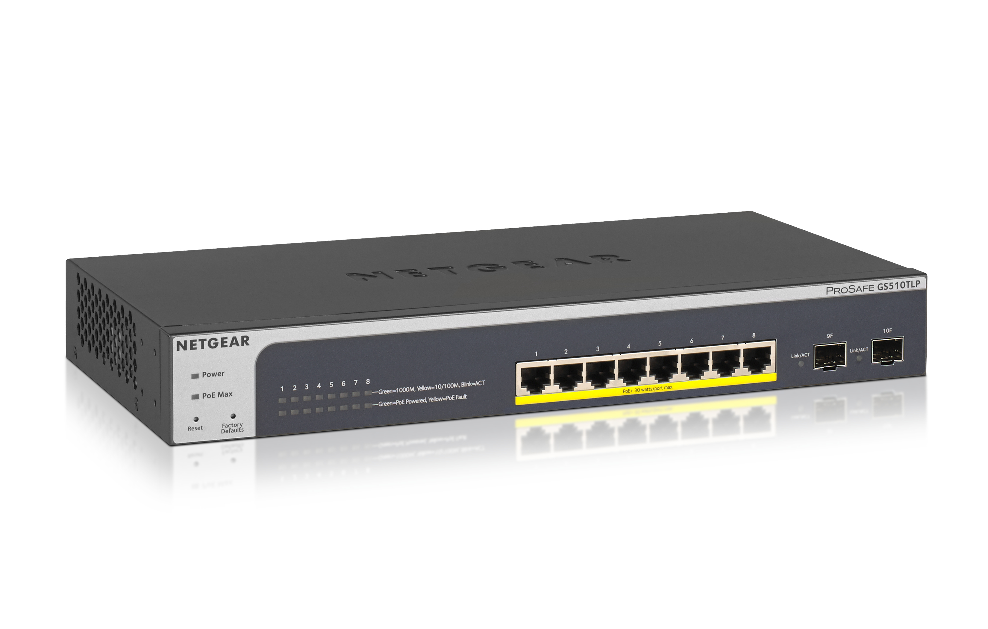 NETGEAR GS510TLP Managed L2/L3/L4 Gigabit Ethernet (10/100/1000) Power over Ethernet (PoE) Black