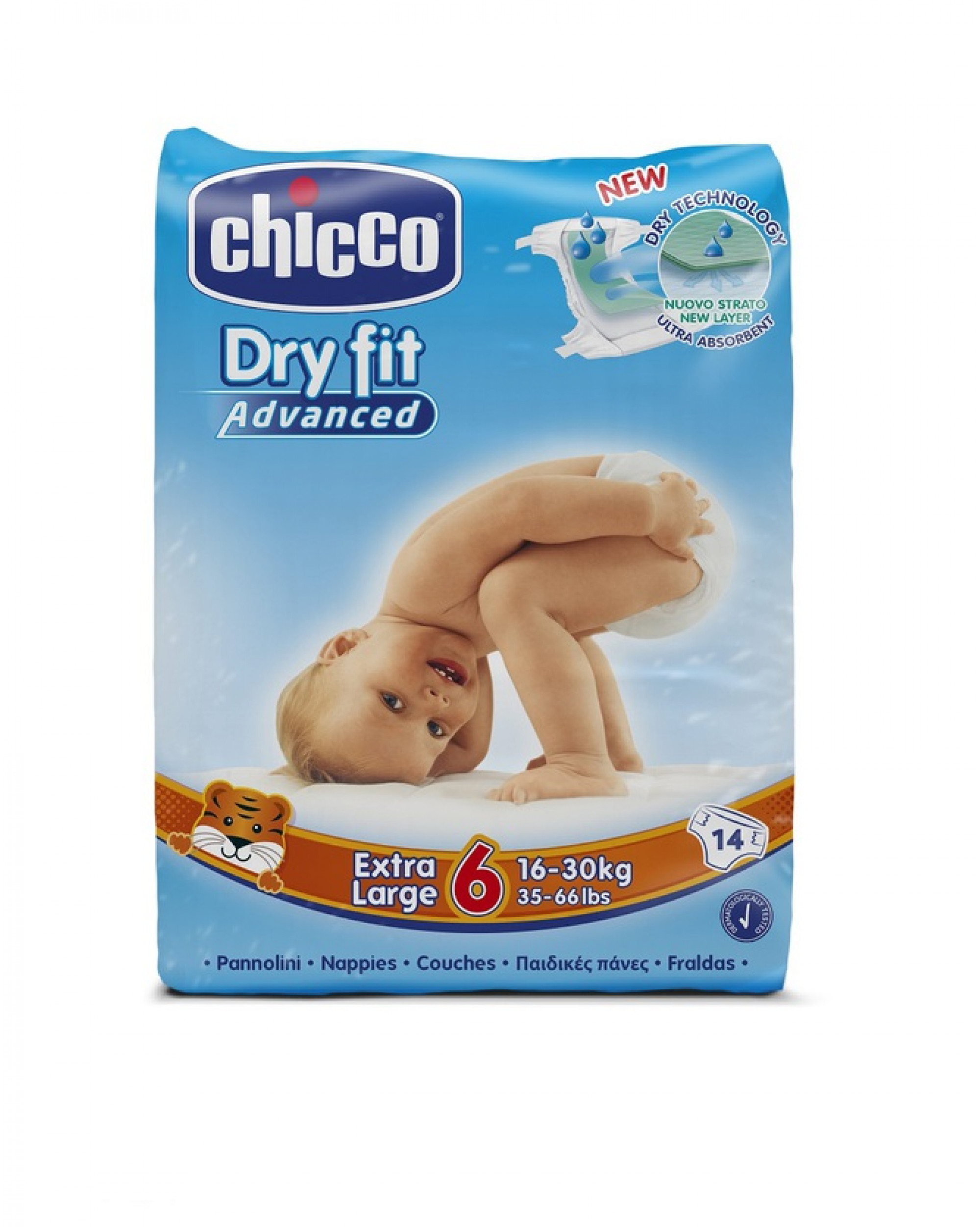 Chicco 8058664029624 Bebek Bezi, Beden 6 (16-30 kg), Beyaz