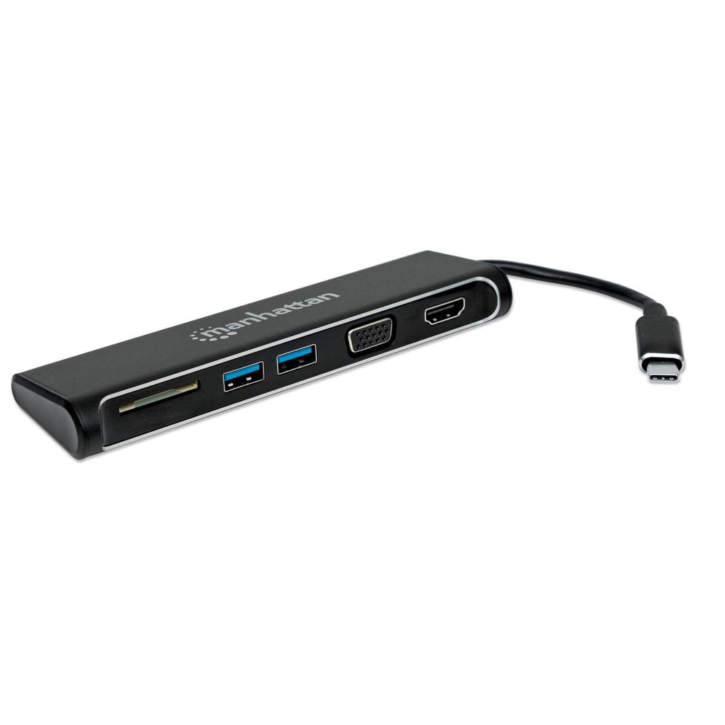 Manhattan USB-C 4-Port Hub/Dock/Converter, USB-C to HDMI or VGA and 2x USB-A Ports and SD Card Reader, 5 Gbps (USB 3.2 Gen1 aka USB 3.0); HDMI Ultra-High-Defini – image 2