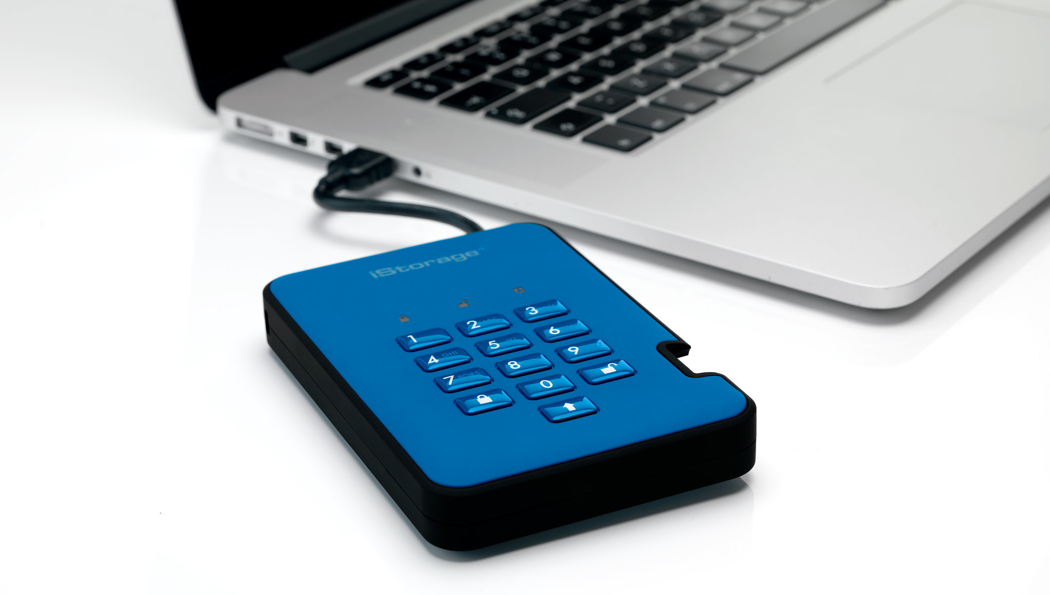 iStorage diskAshur² HDD 1TB Blue | Secure Portable Hard Drive |AES-XTS 256-bit Hardware Encryption | PIN protected | OS & Platform Independent | TAA Compliant|Brute force hack defence | Dust/Water Resistant image 6