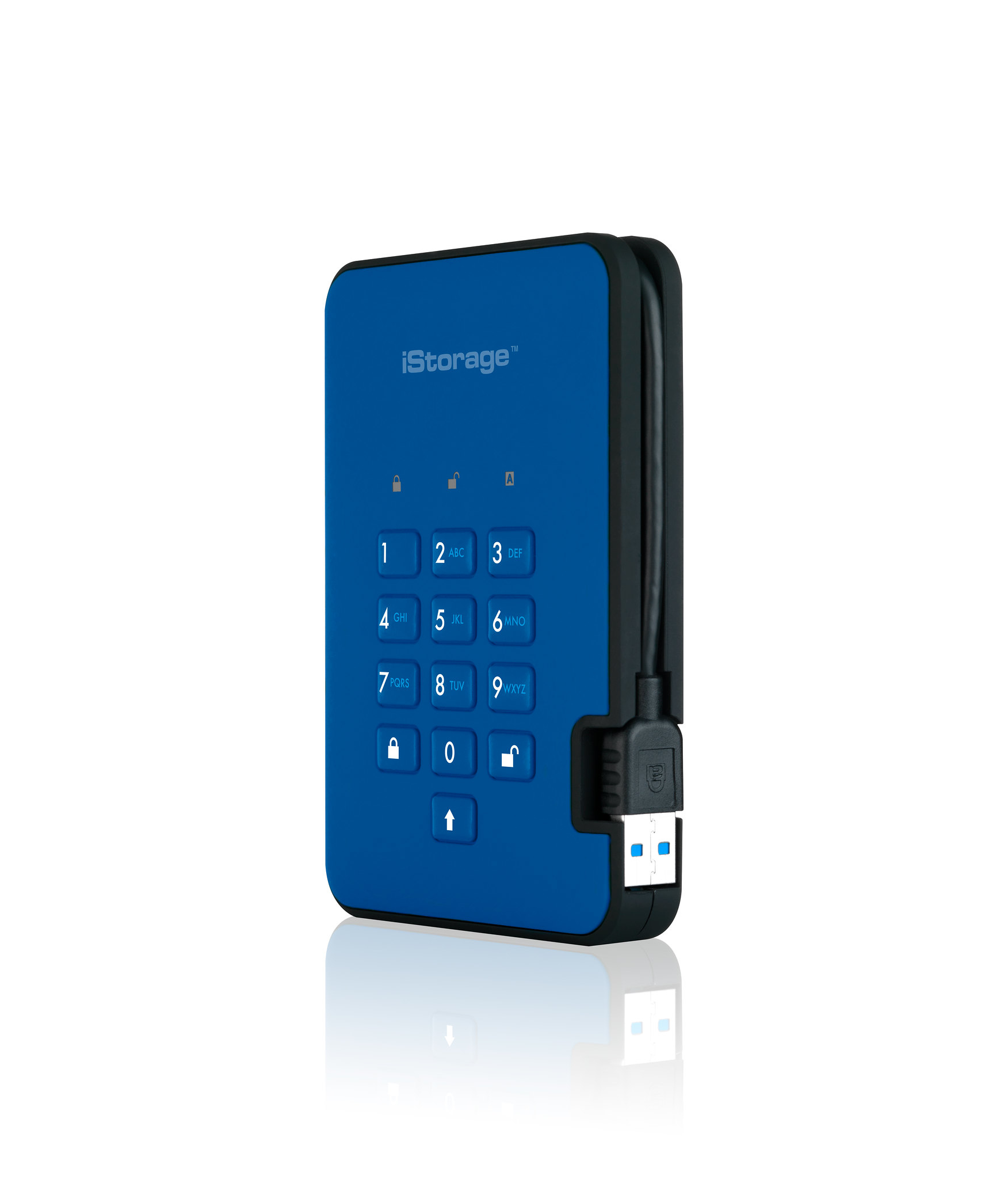 iStorage diskAshur² HDD 1TB Blue | Secure Portable Hard Drive |AES-XTS 256-bit Hardware Encryption | PIN protected | OS & Platform Independent | TAA Compliant|Brute force hack defence | Dust/Water Resistant image 3