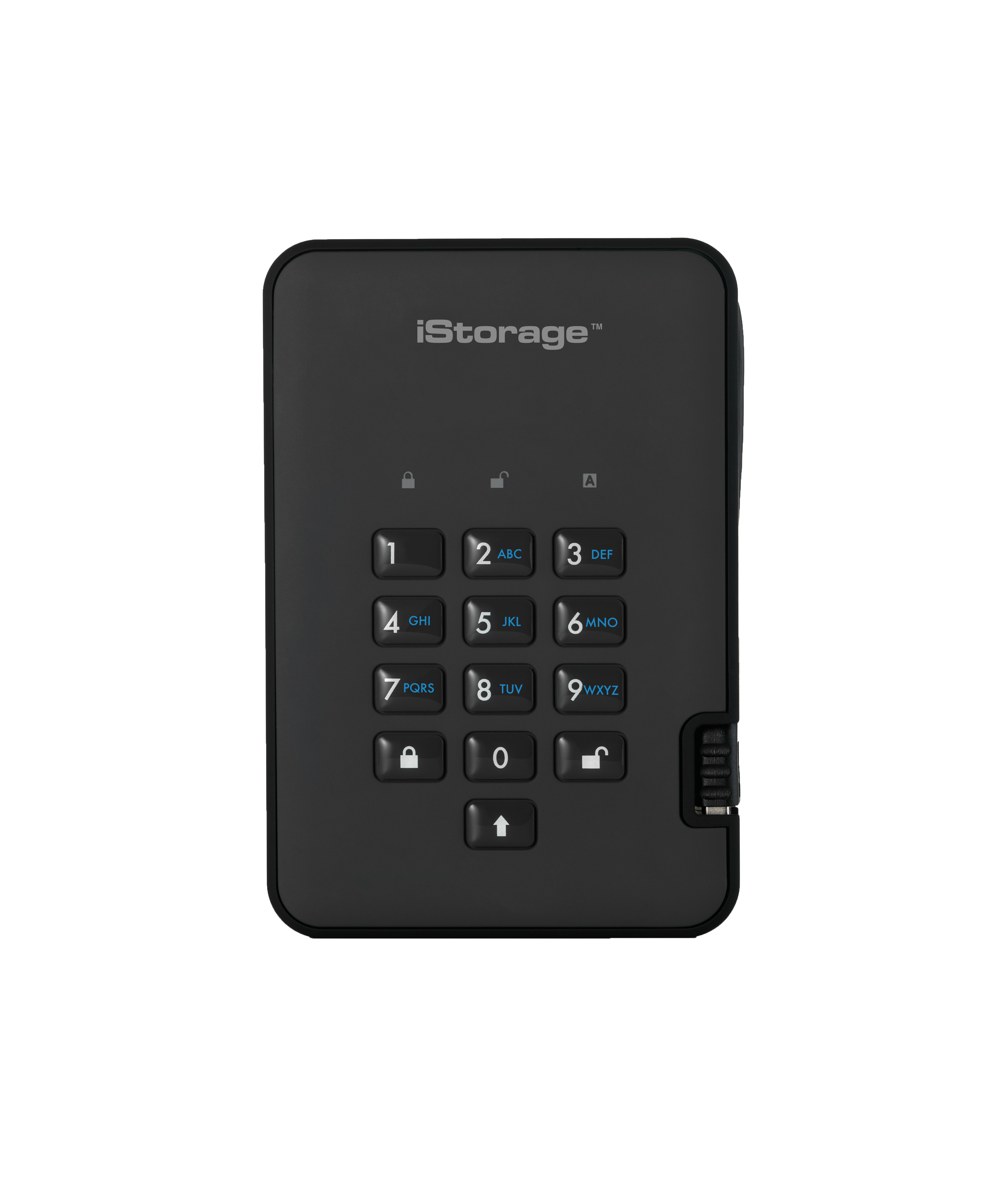iStorage diskAshur2 256-bit 1TB USB 3.2 secure encrypted solid-state drive – Black IS-DA2-256-SSD-1TB-B image 1