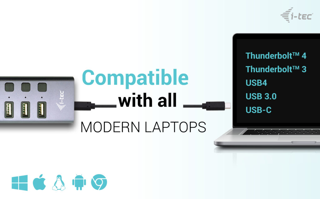 i-tec USB-A/USB-C Charging HUB 9port with LAN + Power Adapter – image 4