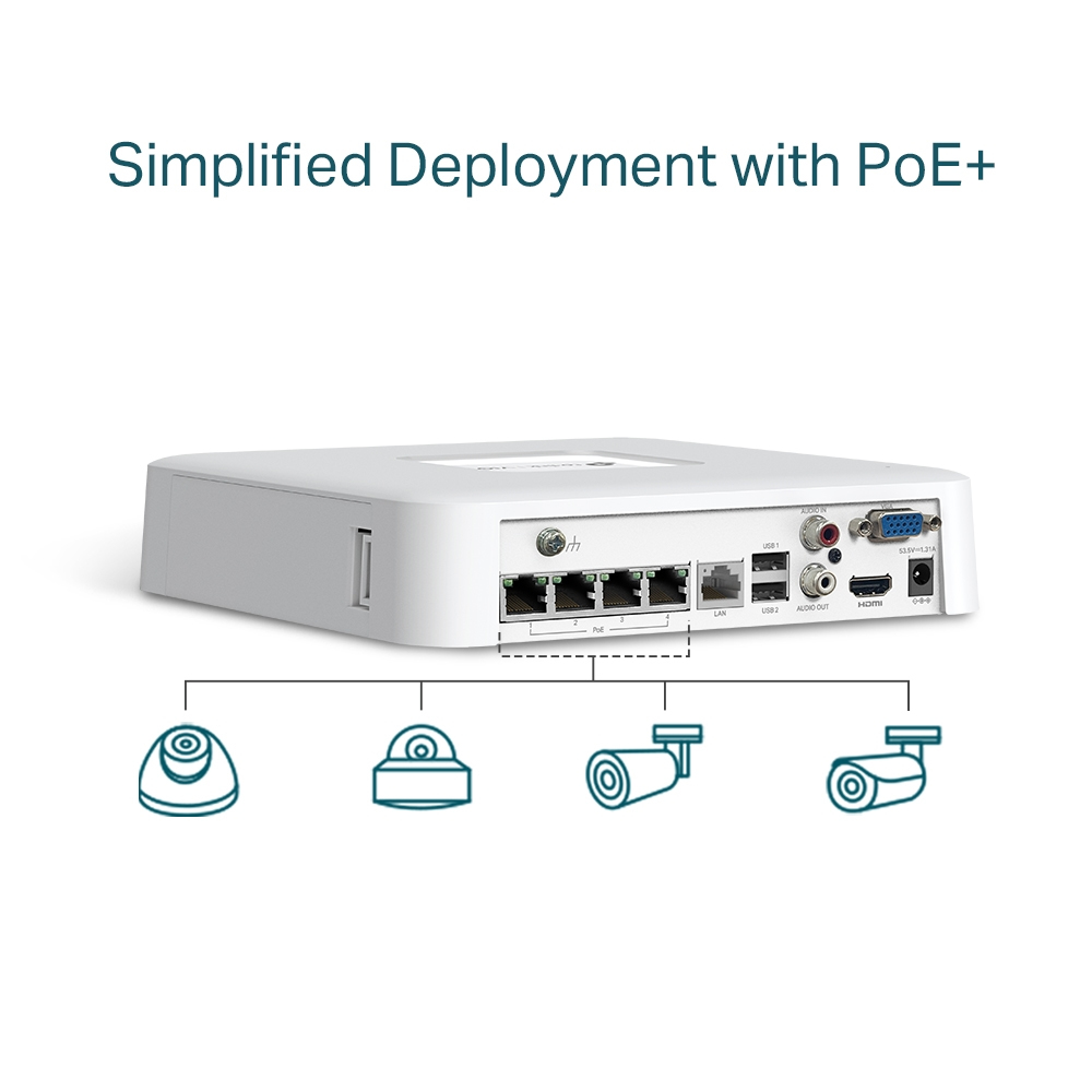TP-Link VIGI NVR1104H-4P White – image 6