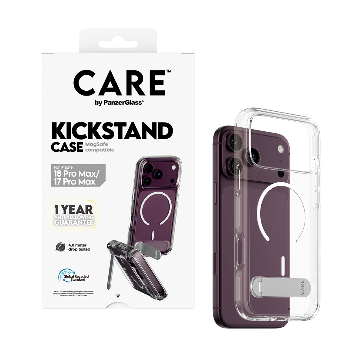 PanzerGlass CARE™ by PanzerGlass® Kickstand Case Transparent w. White MagSafe iPhone 18 Pro Max | 17 Pro Max – image 6