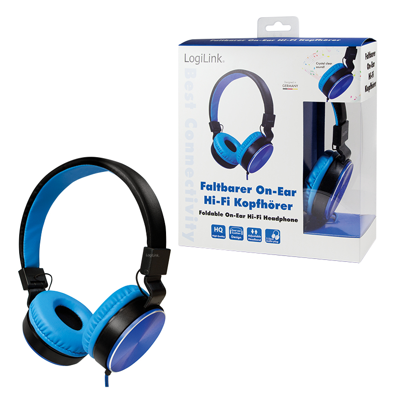 LogiLink HS0049BL headphones/headset Wired Head-band Music Black, Blue – image 7