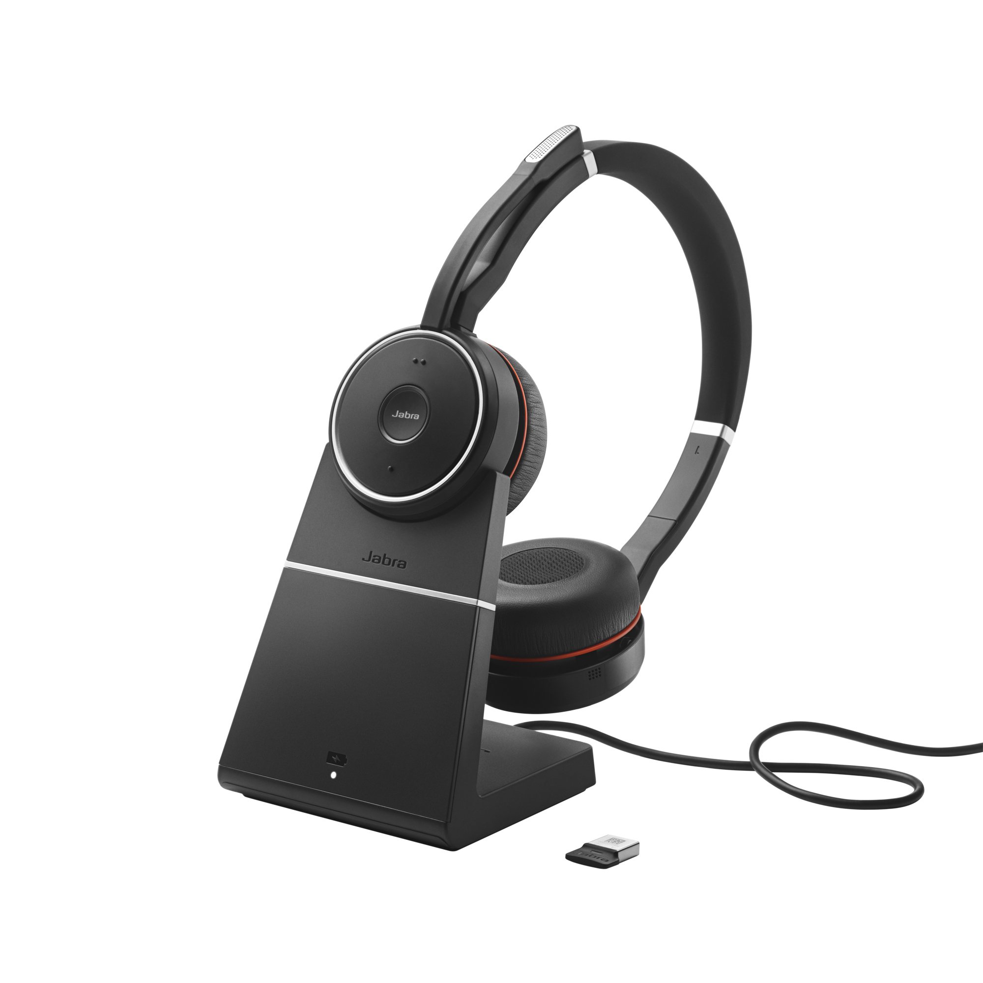 Jabra Evolve 75 Headset Kabel & Trådlös Huvudband Samtal/musik Bluetooth Laddningsställ Svart