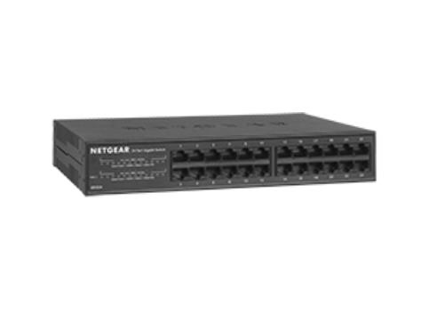 NETGEAR GS324-100NAS network switch Unmanaged L2 Gigabit Ethernet (10/100/1000) Black