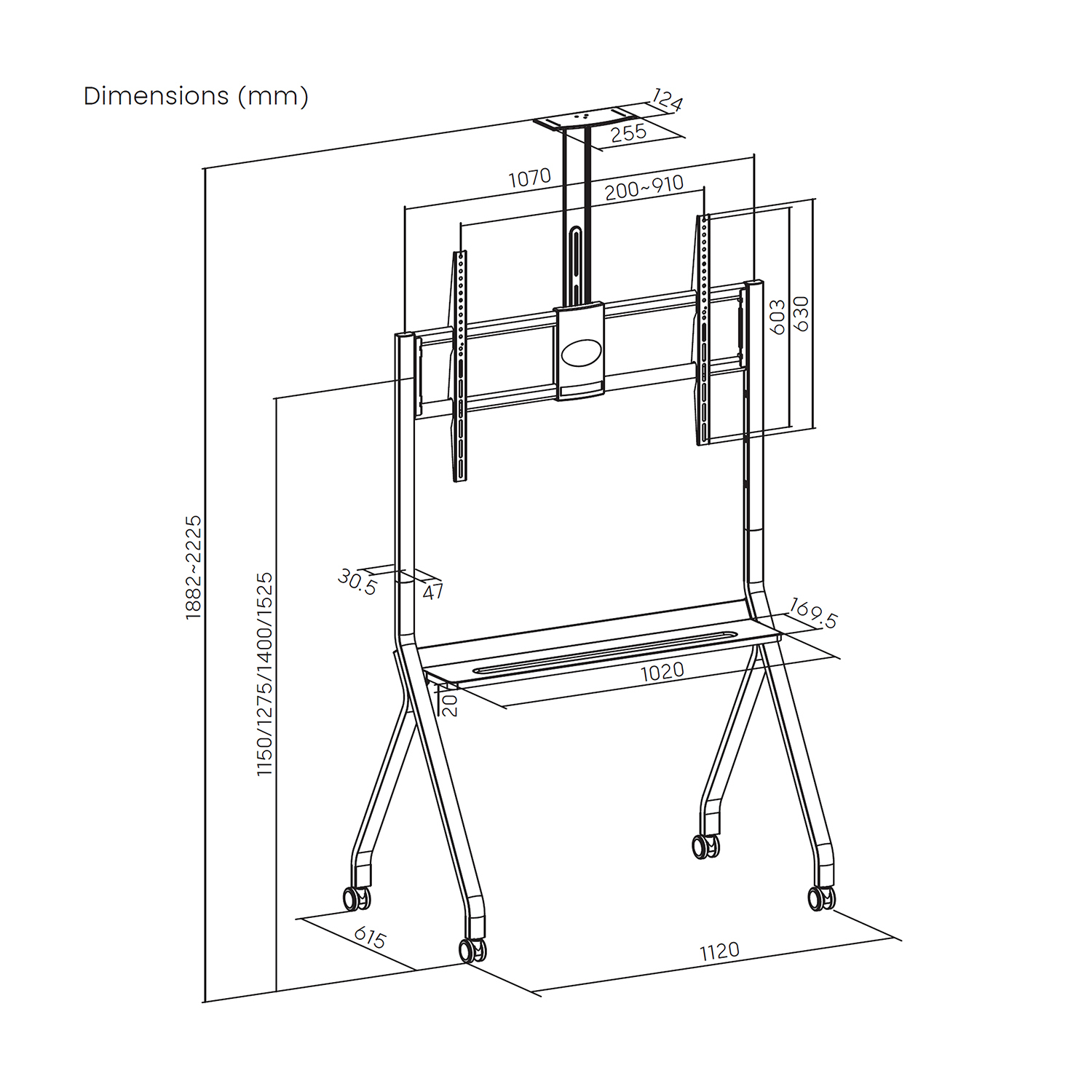 AISENS FT86FE-369 TV mount/stand 2.54 m (100") Black – image 6