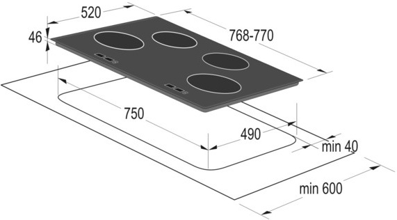 Gorenje IT742AXC hob Black Built-in Zone induction hob 4 zone(s) – image 2