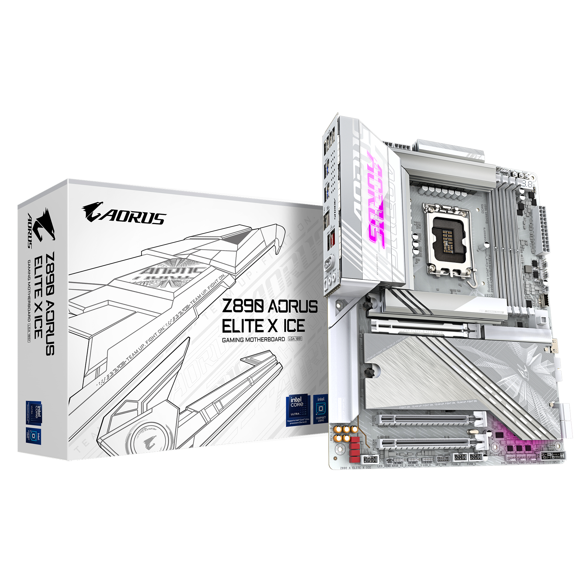GIGABYTE Z890 AORUS ELITE X ICE Scheda Madre - Supporta CPU Intel Core Ultra (Serie 2) VRM a 1612 fasi fino a 9500MHz DDR5 (OC)
