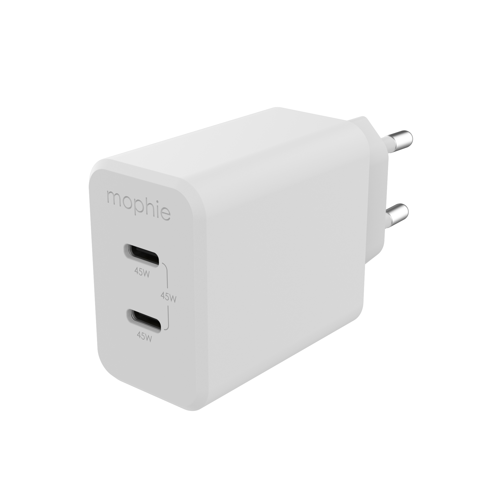 mophie Accessories Wall Adapter-USB-C-PD-DUAL-45W-GAN-White-EU(2xUSBC) – image 2