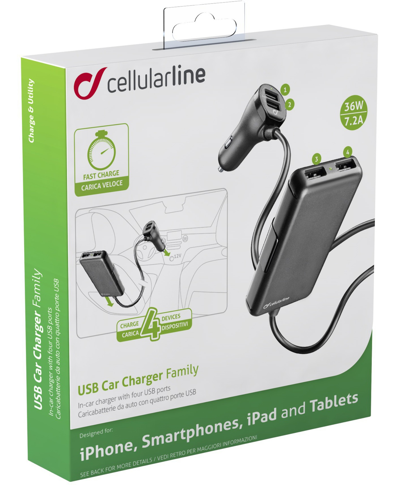 Cellularline USB Car Charger Family - iPhone, Samsung, Xiaomi, Oppo and other Smartphones and Tablets – image 3
