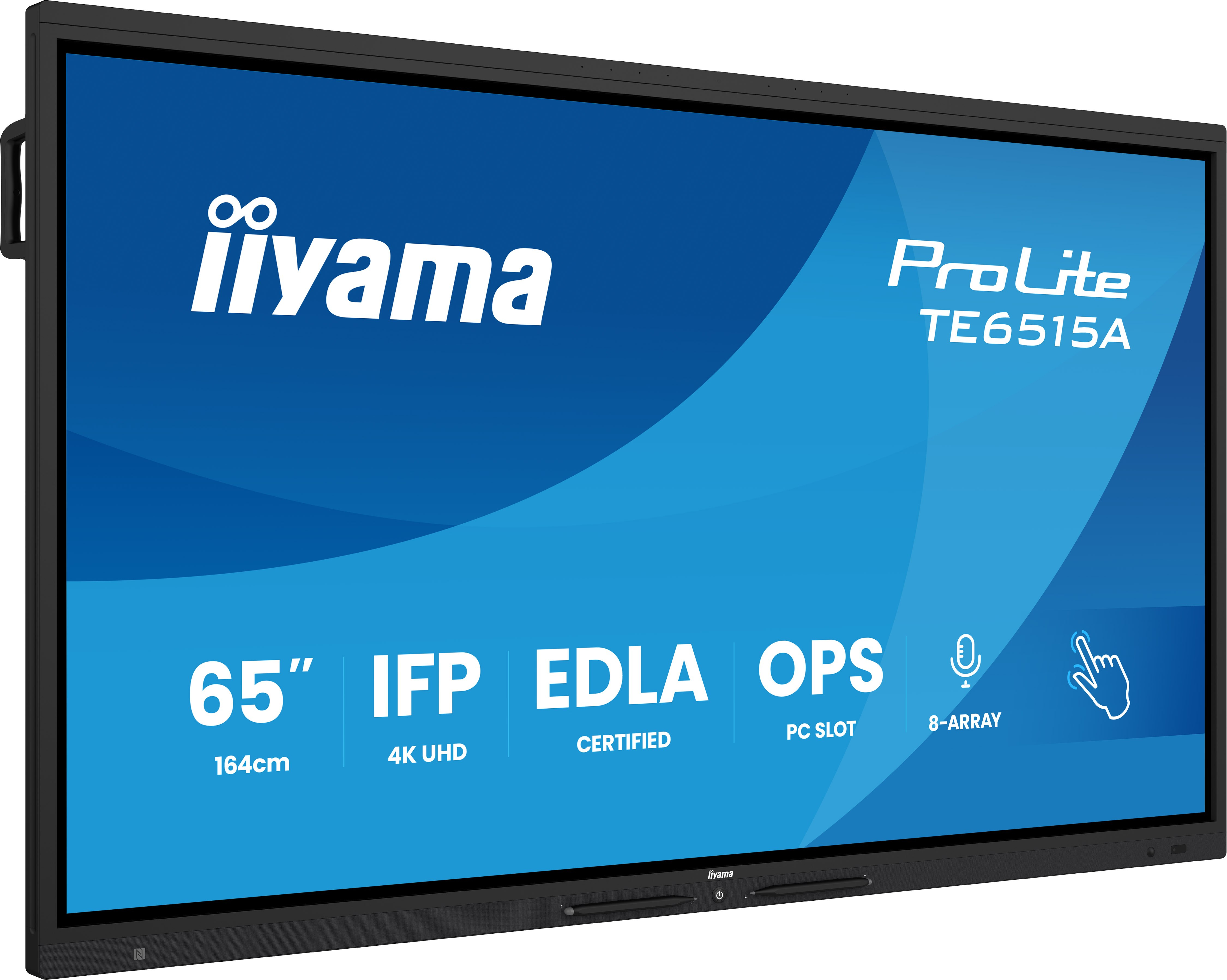 شاشة iiyama TE6515A-B1AG تفاعلية مسطحة 64.5 بوصة 4K Ultra HD
