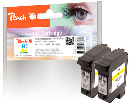 Peach PI300-491 ink cartridge 2 pc(s) Compatible Standard Yield Yellow