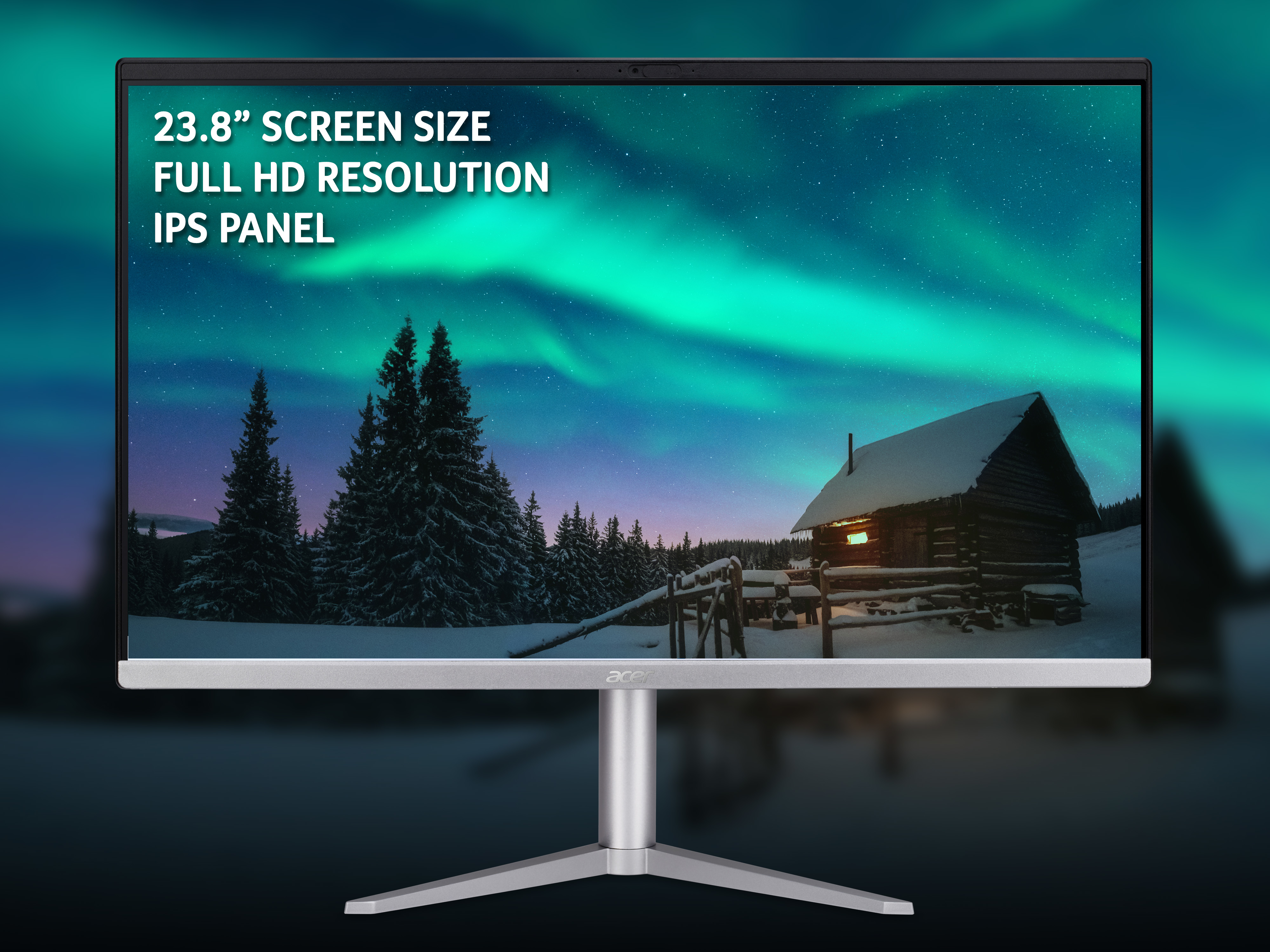 Acer Aspire C24-1300 All-in-One Desktop – Ryzen 3-7320U, 8GB, 512GB SSD, Integrated Graphics, 23.8″ Full HD, Windows 11, Black image 4
