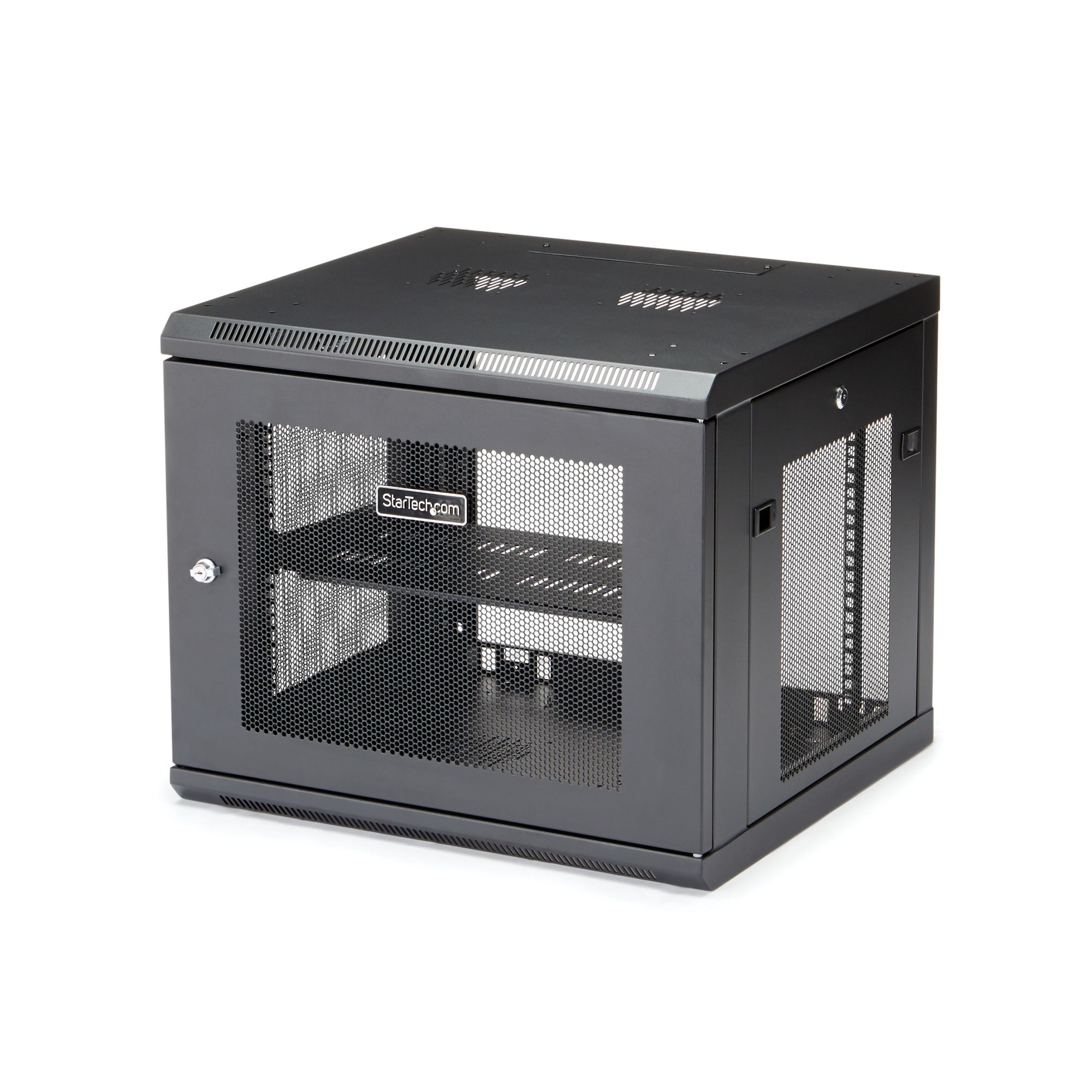 StarTech.com "9U Wall Mount Server Rack Cabinet - 4-Post Adjustable Depth (2"" to 19"") Network Equipment Enclosure with Cable Management (RK920WALM)" - Rack enclosure cabinet - wall mountable - black - 9U