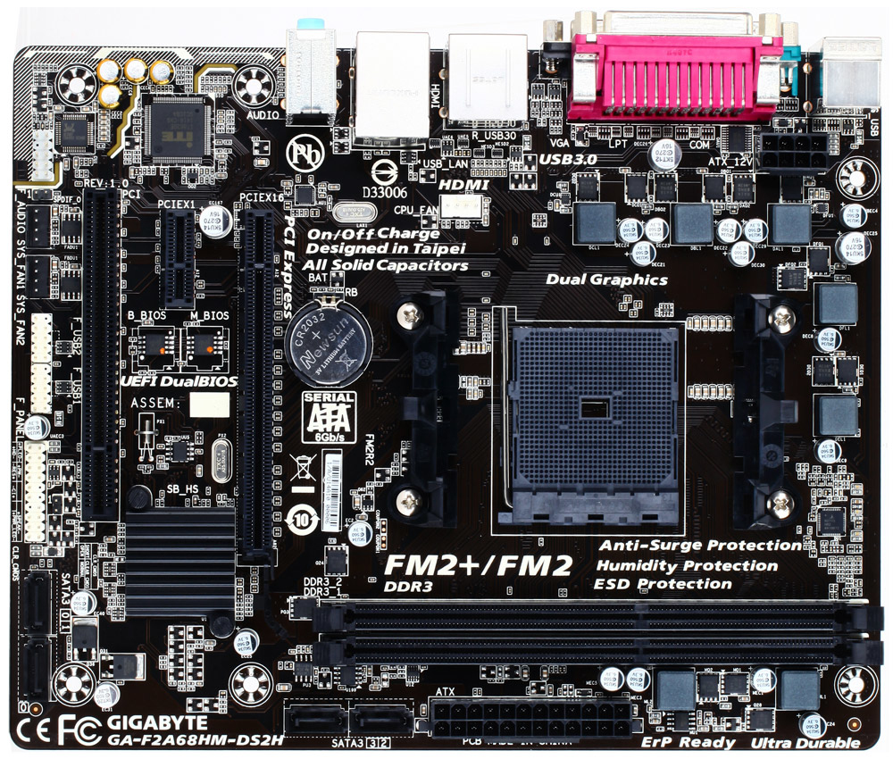 GIGABYTE GA-F2A68HM-DS2H AMD A68H Socket FM2+ micro ATX