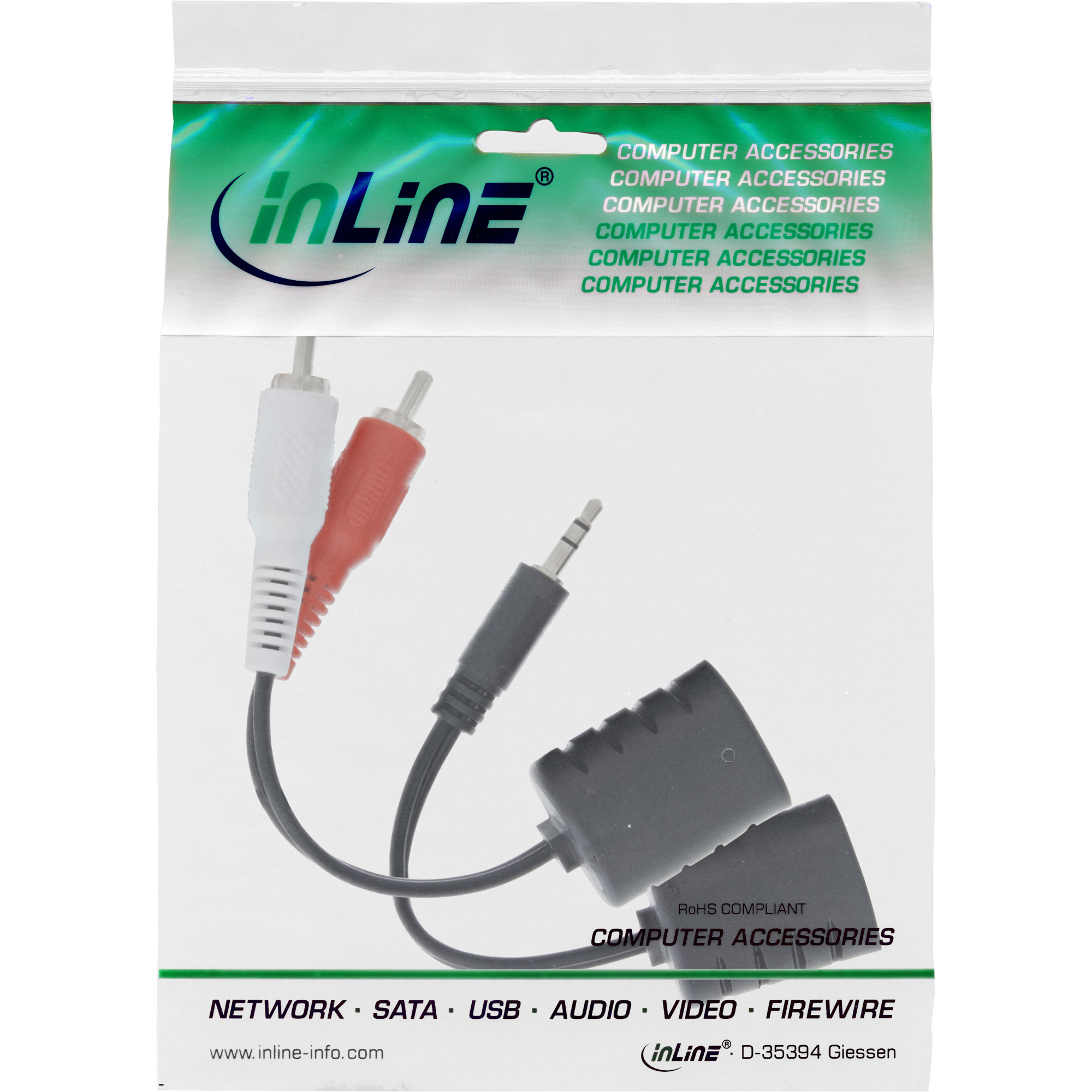 InLine RCA Audio over LAN / Ethernet / RJ45 Cable max. 50m complete set – image 4