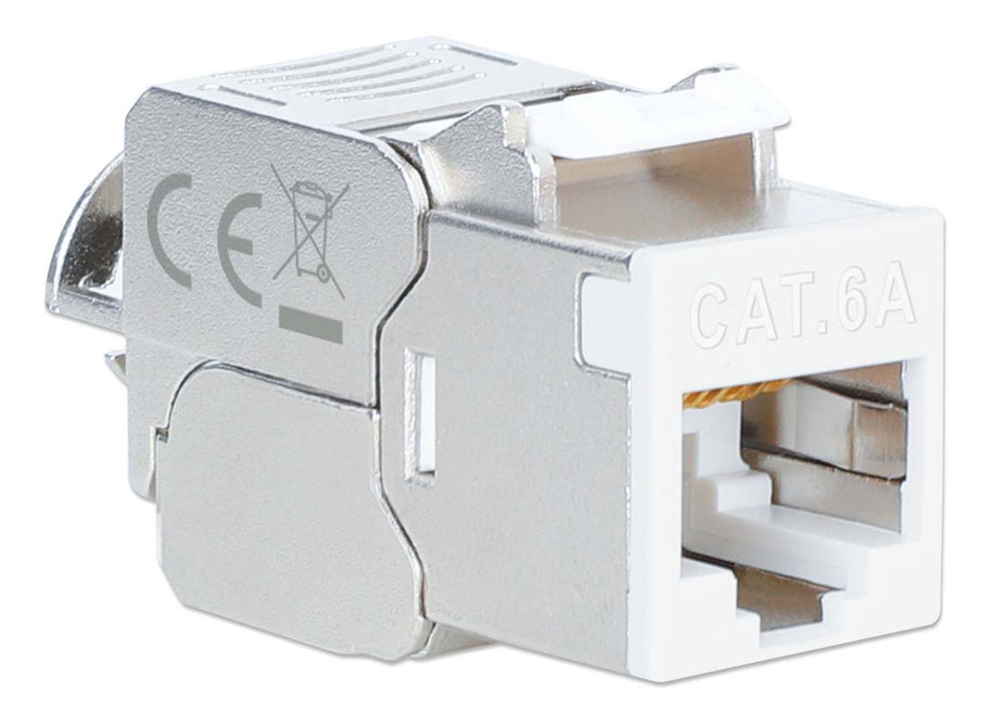 INTELLINET Cat6a 10G STP Keystone-Modul weiß
