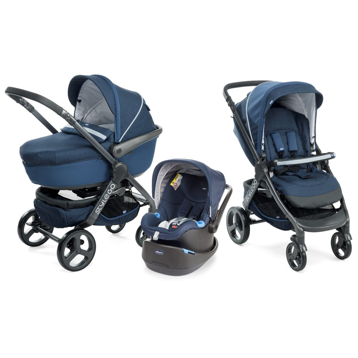 Chicco Trio StyleGo Travel Sistem Bebek Arabası - Siyah, Mavi