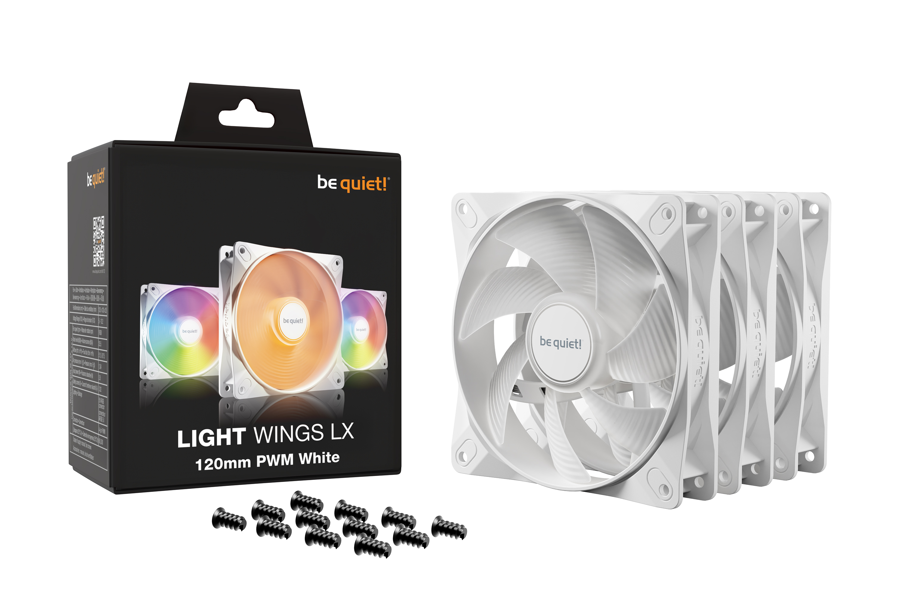 be quiet! Lüfter 120mm Light Wings LX PWM Triple White Lüfter