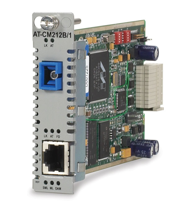 Allied Telesis 10/100TX, 100FX (SC,SM) SMF media & rate converter line card w/ OAM, 15km