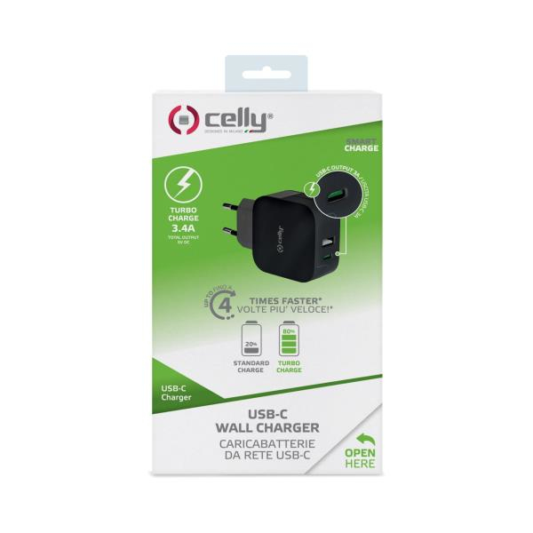 Celly TCTYPECUSBBK mobile device charger Universal Black AC Indoor – image 3