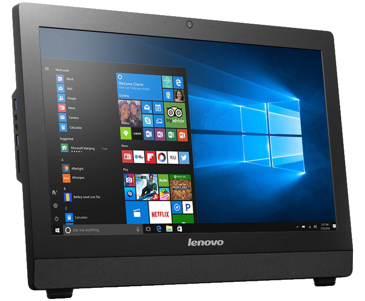 Lenovo S200z Intel® Pentium® J3710 49.5 cm (19.5″) 1600 x 900 pixels All-in-One PC 4 GB DDR3-SDRAM 1 TB HDD Windows 10 Home Wi-Fi 5 (802.11ac) Black image 1