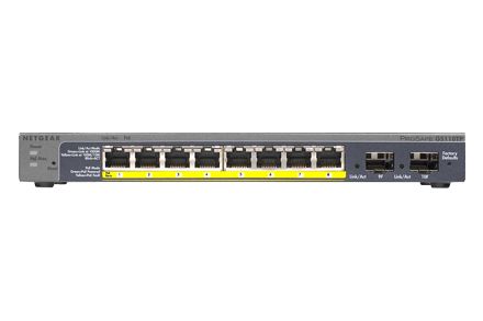 NETGEAR GS110TP Managed Gigabit Ethernet (10/100/1000) Power over Ethernet (PoE) Grey