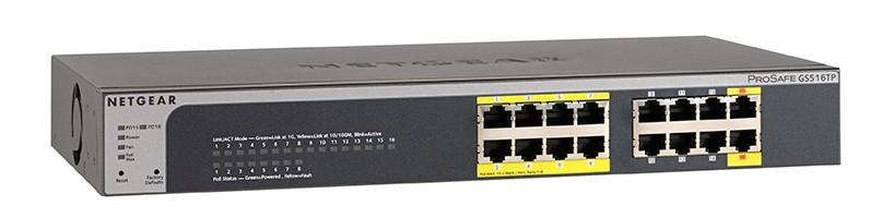 NETGEAR GS516TP Managed Gigabit Ethernet (10/100/1000) Power over Ethernet (PoE) Black, Grey