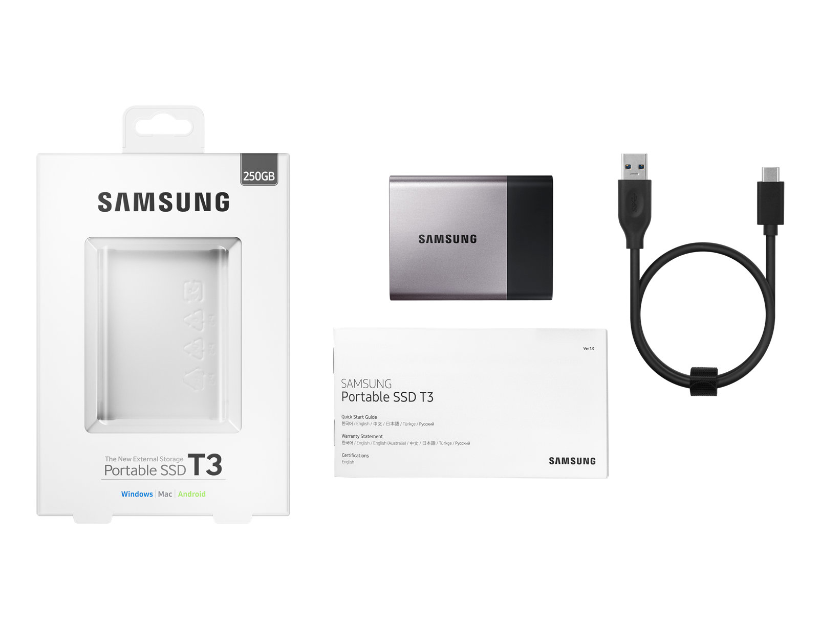 Samsung T3 250 GB USB Type-C 3.2 Gen 1 (3.1 Gen 1) Black, Silver image 11