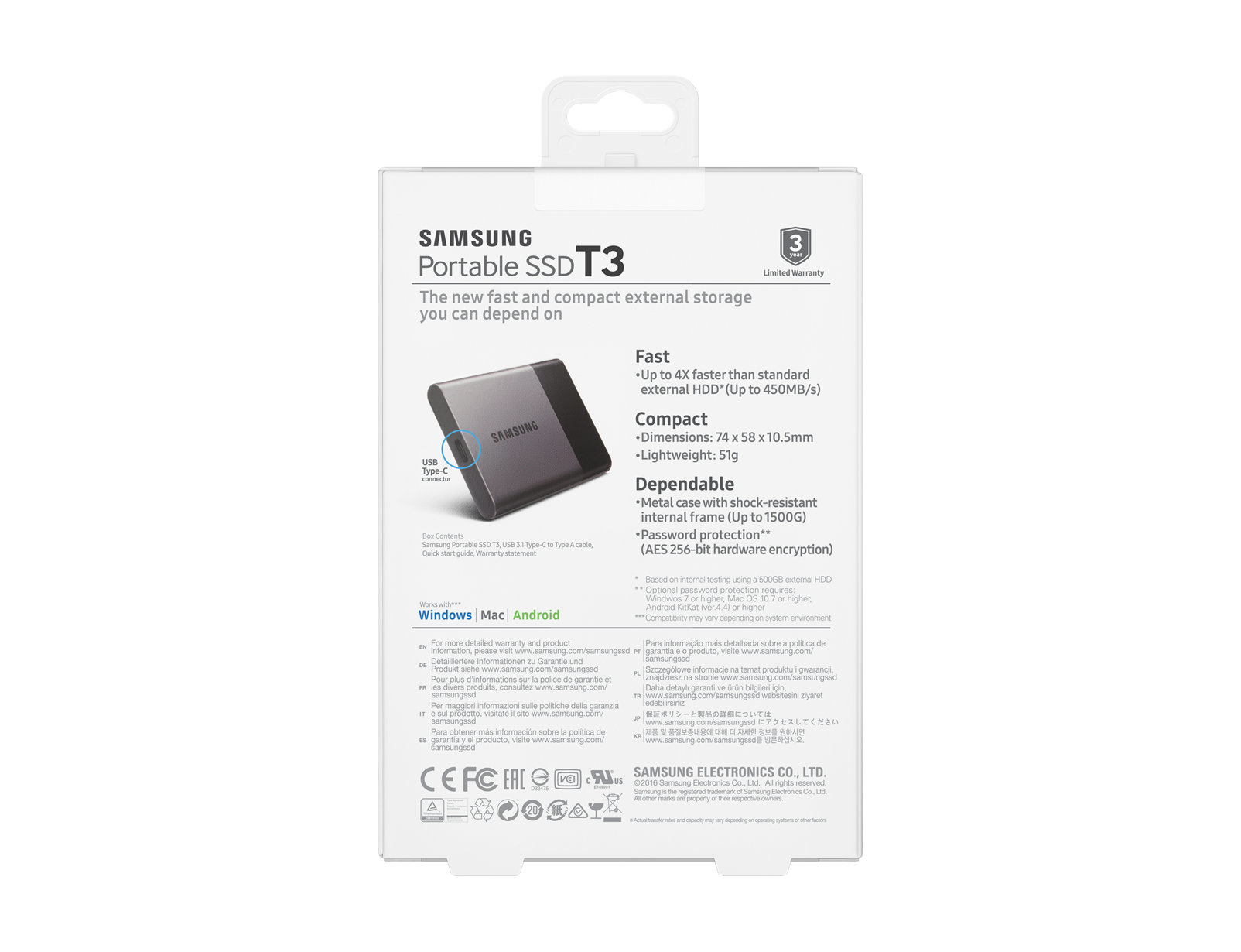 Samsung T3 250 GB USB Type-C 3.2 Gen 1 (3.1 Gen 1) Black, Silver image 8