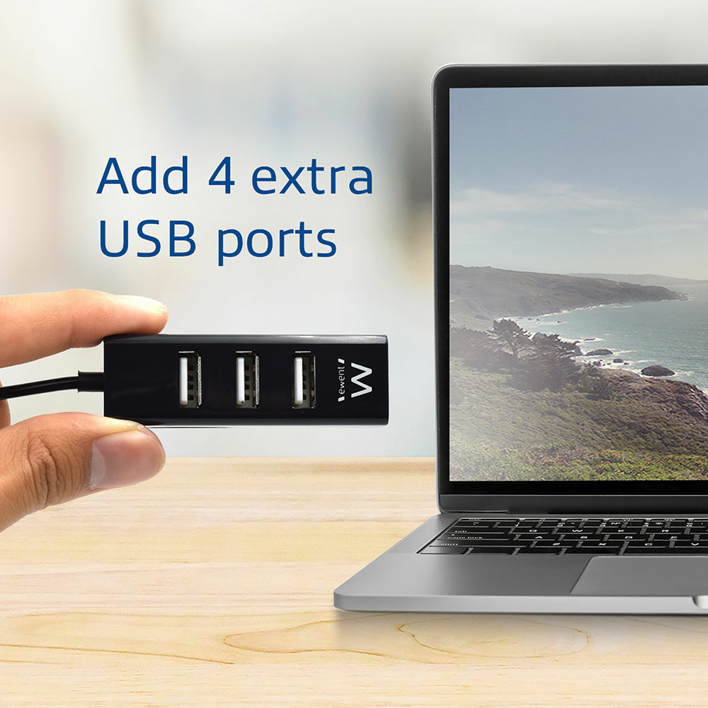 Ewent EW1123 interface hub USB 2.0 480 Mbit/s Black – image 7