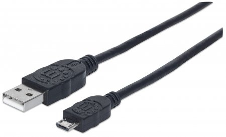 Manhattan 306058 USB 2.0 A - Micro-B Kablo, 0.15m, Siyah