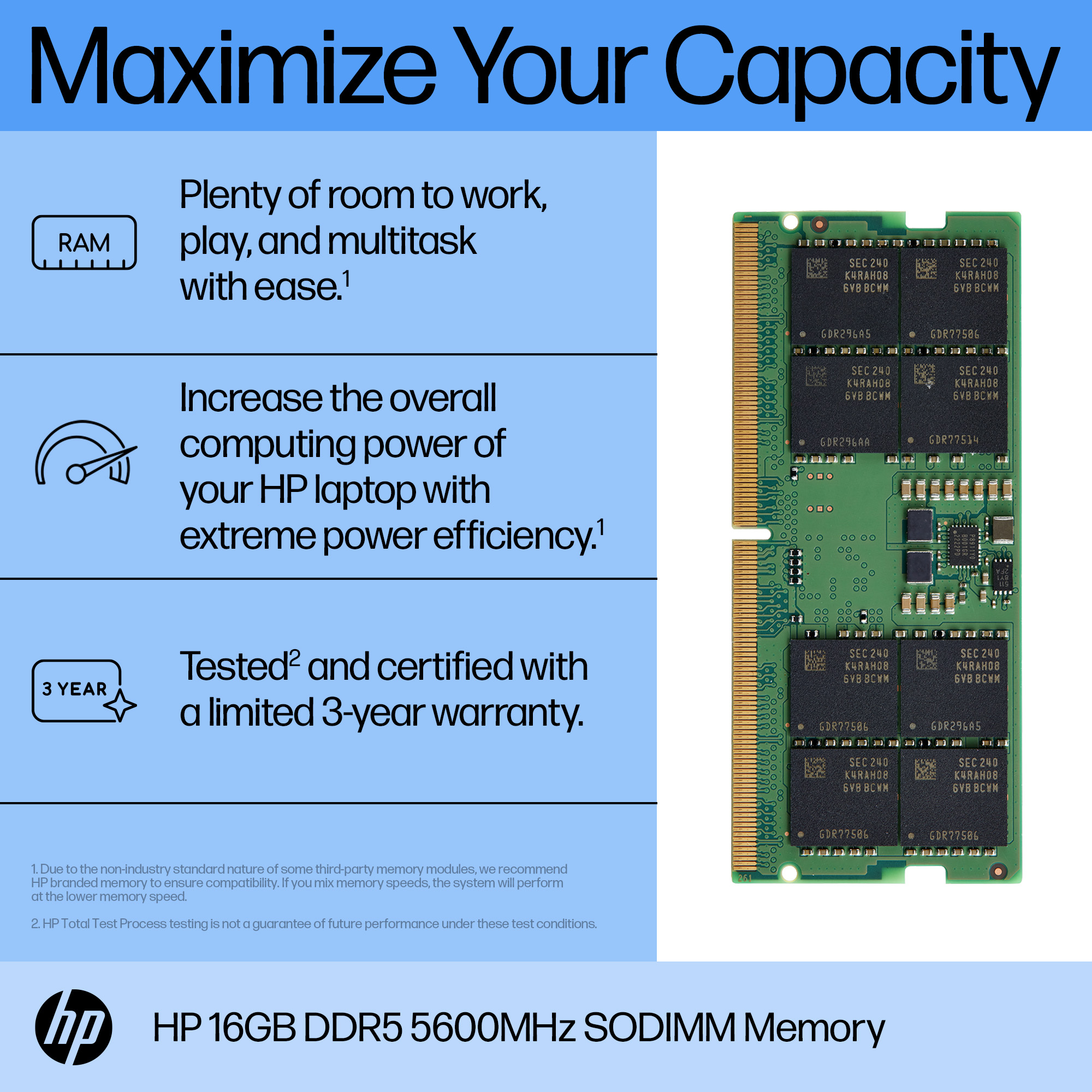 HP 16GB DDR5 5600 SODIMM Memory – image 2
