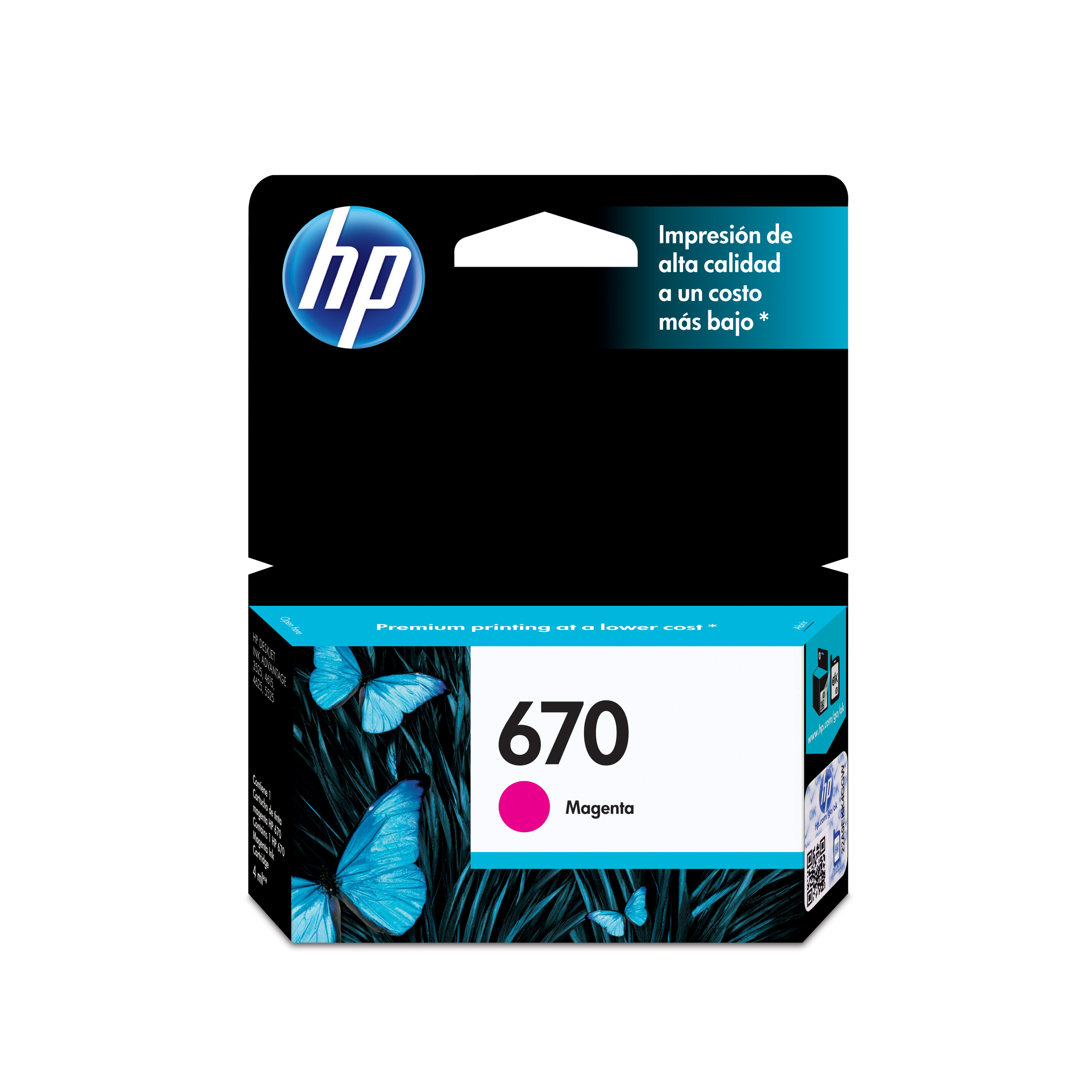 Cartucho de Tinta HP 670 - Magenta - Original - (CZ115AL) - CZ115AL