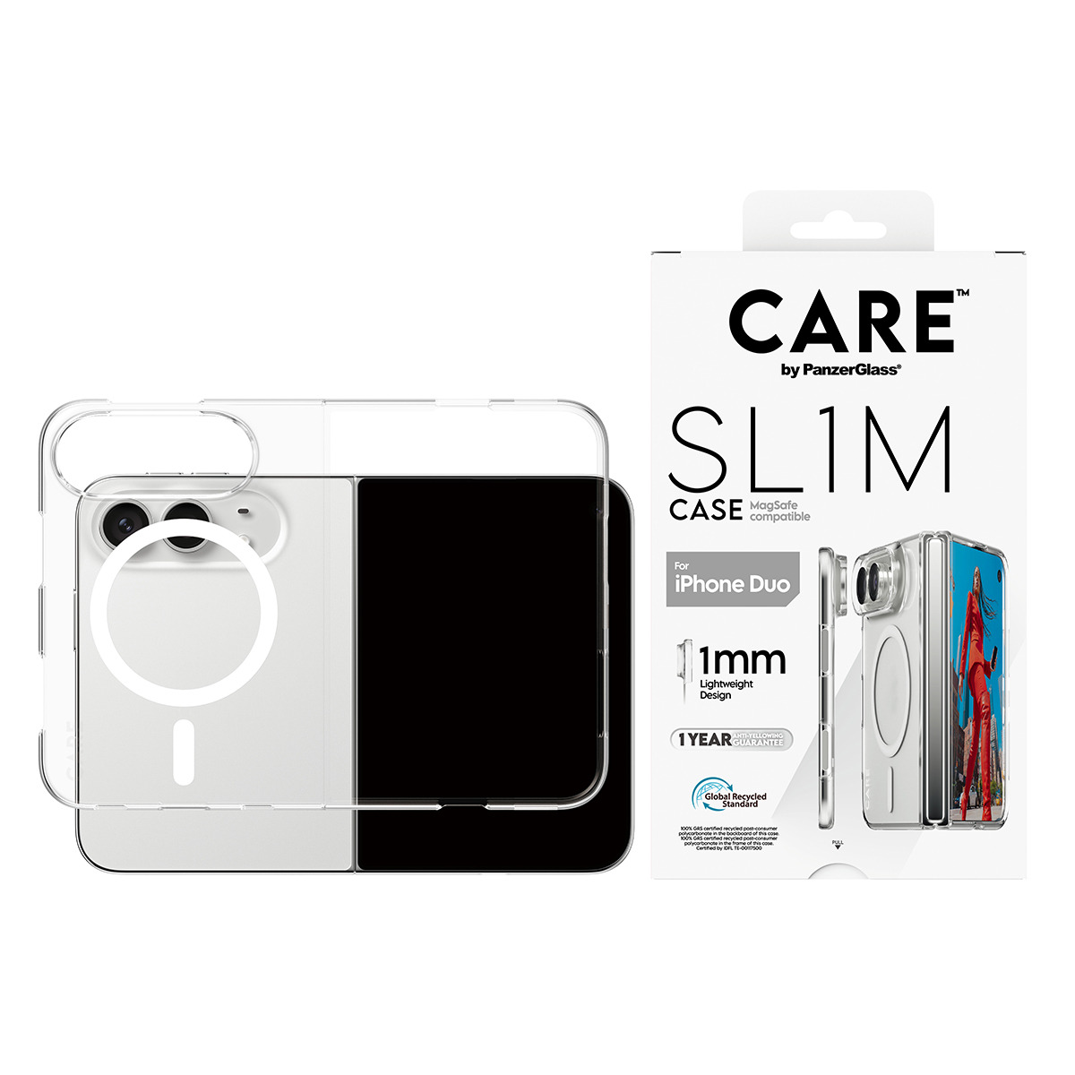 PanzerGlass CARE™ by PanzerGlass® SL1M Case Transparent w. White MagSafe iPhone Duo – image 2