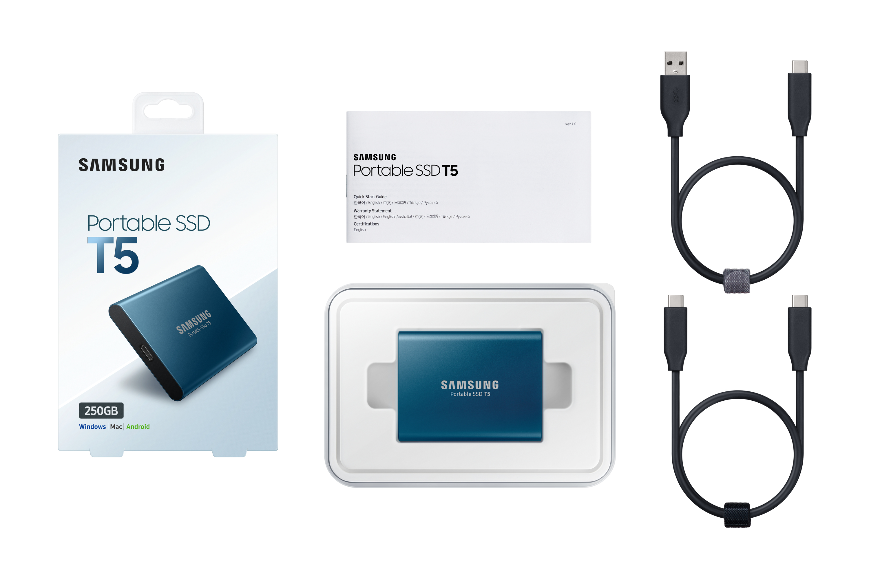 Samsung T5 250 GB USB Type-C 3.2 Gen 2 (3.1 Gen 2) Blue image 12