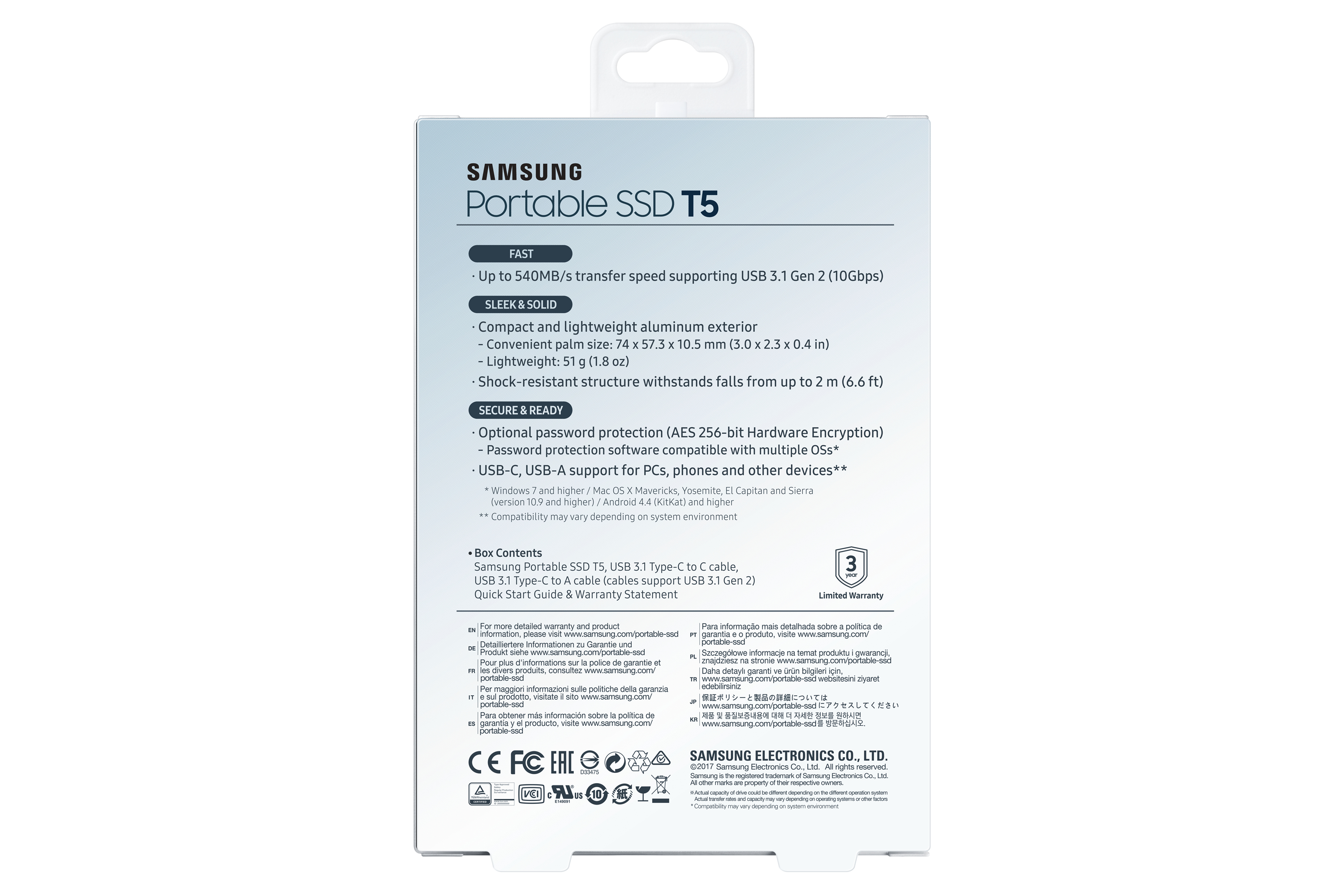 Samsung T5 250 GB USB Type-C 3.2 Gen 2 (3.1 Gen 2) Blue image 9