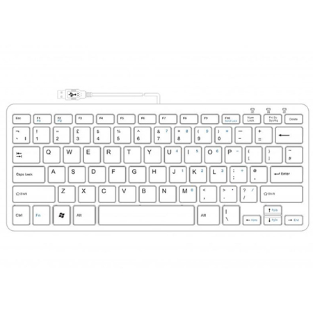 R-Go Tools Ergonomic keyboard R-Go Compact, compact keyboard, flat design, QWERTY (UK), wired, white