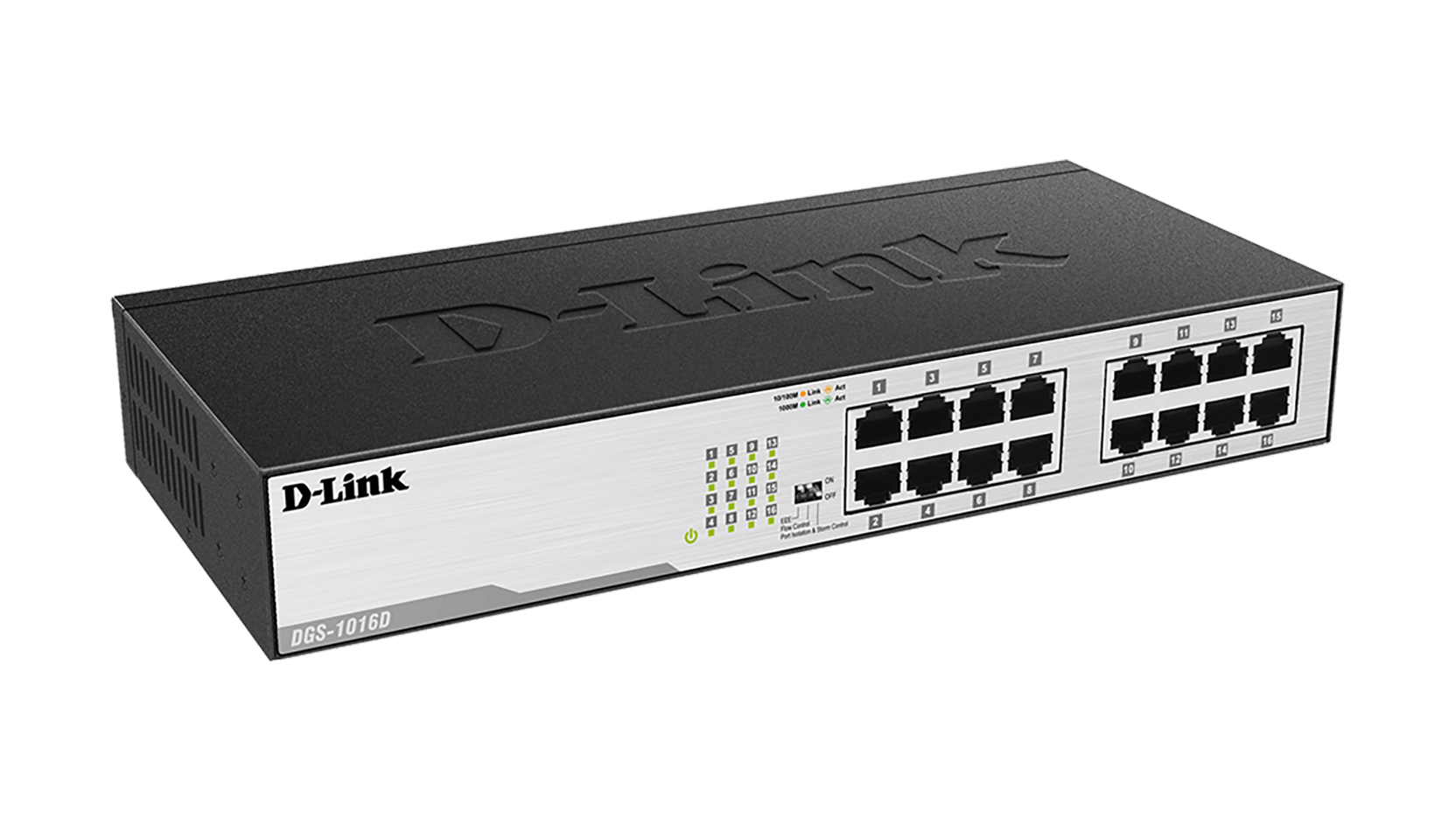 D-Link DGS1016D-RWA-06604-B network switch Unmanaged Gigabit Ethernet (10/100/1000) 1U Black, Silver – image 2