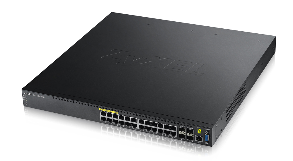 Zyxel Switch 24x GE XGS3700-24HP SNMP 4x Gbic POE