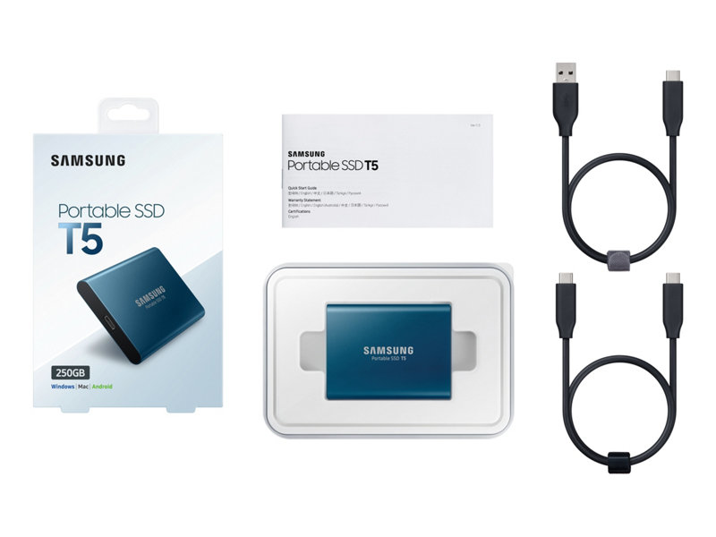 Samsung T5 250 GB USB Type-C 3.2 Gen 2 (3.1 Gen 2) Blue image 6