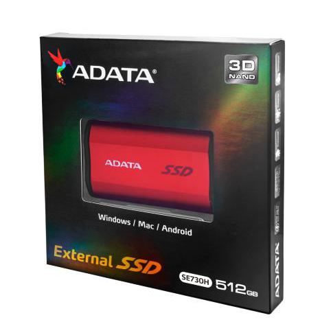 ADATA SE730H 512 GB USB Type-C 3.2 Gen 2 (3.1 Gen 2) Red image 1