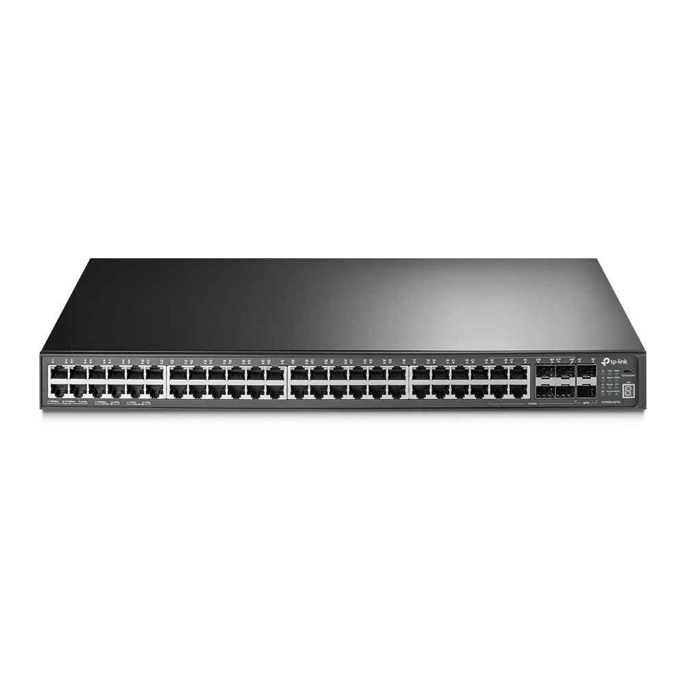 TP-Link JetStream T3700G-52TQ - Switch - L3 - gestito - 48 x 10/100/1000 + 4 x combo Gigabit SFP + 2 x 10 Gigabit SFP+ - montabile su rack
